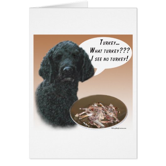Poodle (black) Turkey Cards (Front)