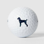 Poodle Black Watercolor Silhouette Golf Balls