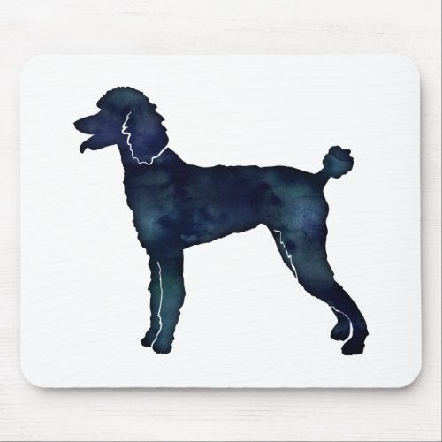 Poodle Black Watercolor Silhouette Mouse Pad