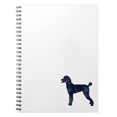 Poodle Black Watercolor Silhouette Notebook