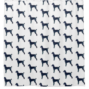 Poodle Black Watercolor Silhouette Shower Curtain