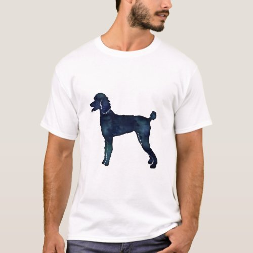 Poodle Black Watercolor Silhouette T_Shirt
