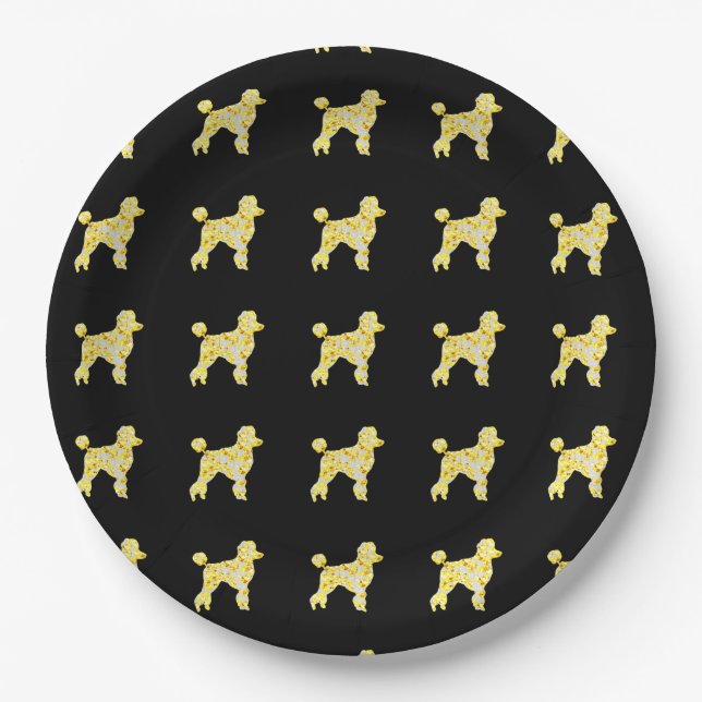 POODLE BLING PAPER PLATES (Front)