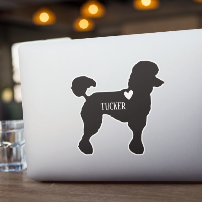 Poodle Breed  Silhouette Custom Name Sticker (Creator Uploaded)