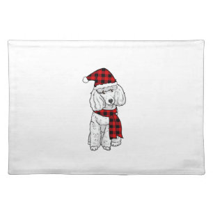 Poodle Buffalo Plaid Poodles Dog Lover Christmas  Cloth Placemat