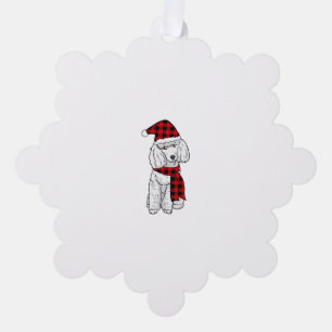 Poodle Buffalo Plaid Poodles Dog Lover Christmas Ornament Card