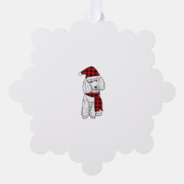 Poodle Buffalo Plaid Poodles Dog Lover Christmas  Ornament Card (Front)