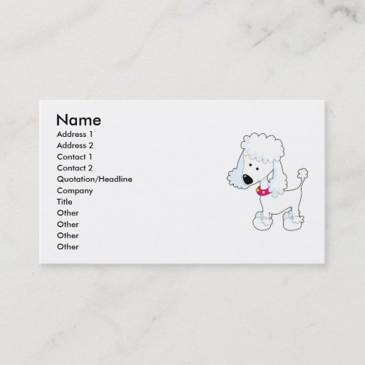 Customizable Poodle Business Card Template