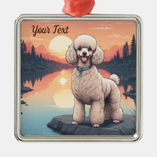 Poodle by Lake Metal Ornament
