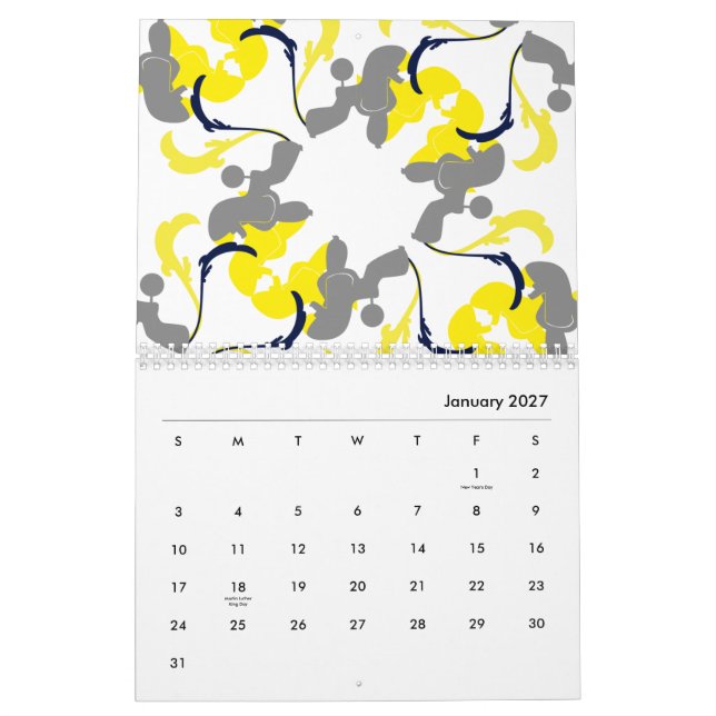 Poodle Calendar (Jan 2027)