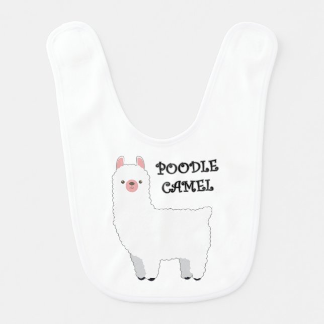 Poodle Camel Baby Bib (Front)