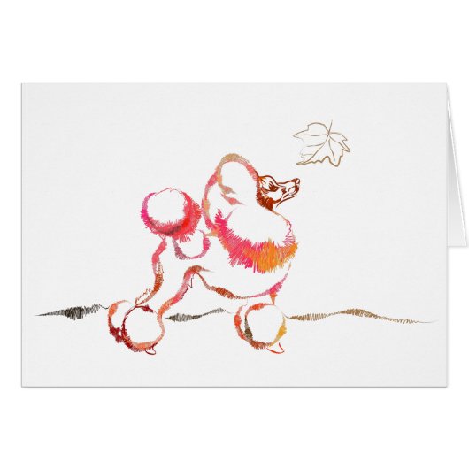 Poodle Card Fall (Front Horizontal)