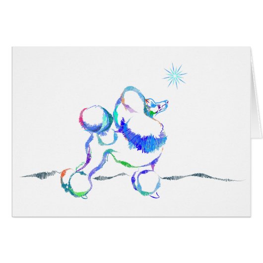 Poodle Card Winter (Front Horizontal)