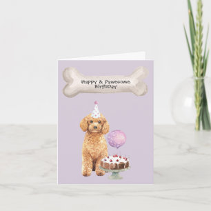 Poodle Cavapoo Dog Birthday Holiday Card