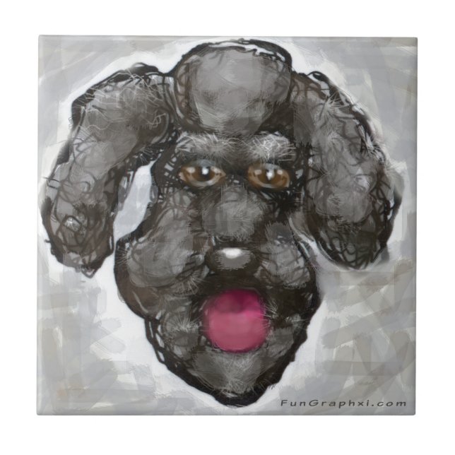 Poodle Ceramic Tile (Front)