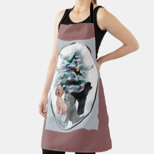 Poodle Christmas Apron