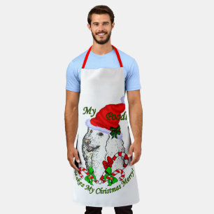 Poodle Christmas Apron