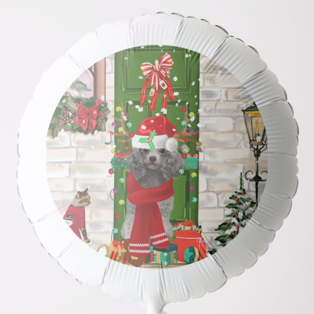 Poodle Christmas Balloon (Front)