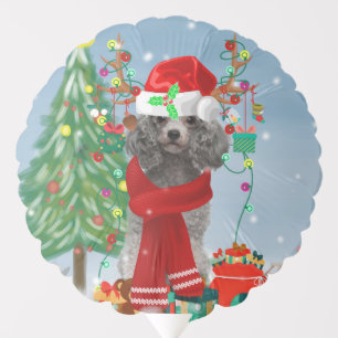 Poodle Christmas Balloon