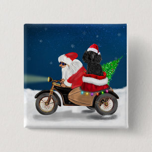 Poodle Christmas Button