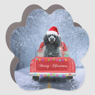 Poodle Christmas Car Magnet
