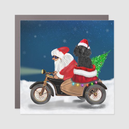 Poodle Christmas Car Magnet