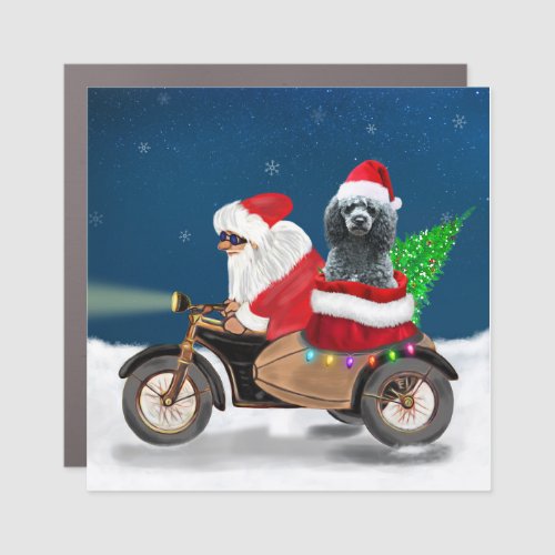 Poodle Christmas Car Magnet