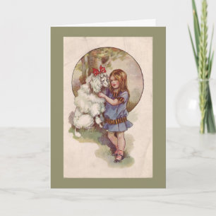 Poodle Christmas Card Vintage