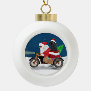 Poodle Christmas Ceramic Ball Christmas Ornament