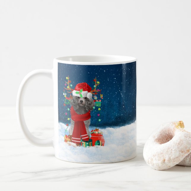 Poodle Christmas Coffee Mug (With Donut)