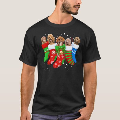 Poodle Christmas Cute Socks Christmas Poodle Dog T-Shirt