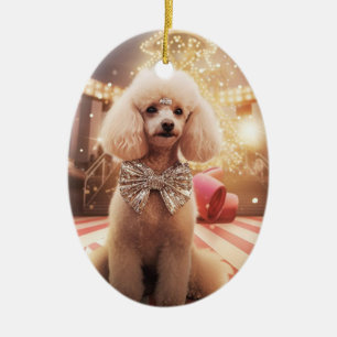 Poodle christmas,dog memorial gift,dog lover gift ceramic ornament