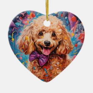 Poodle christmas,dog memorial gift,dog lover gift ceramic ornament