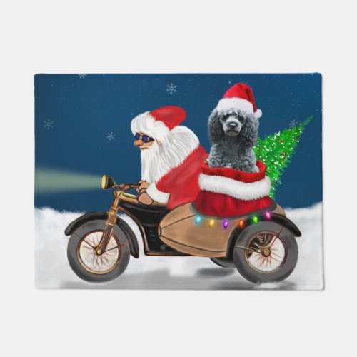 Poodle Christmas Doormat