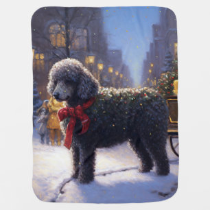 Poodle Christmas Festive Season Baby Blanket