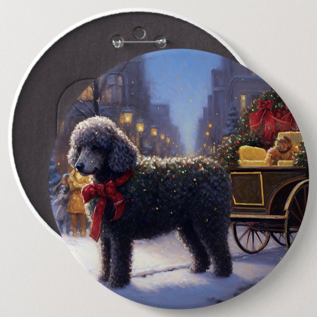 Poodle Christmas Festive Season Button (Front & Back)