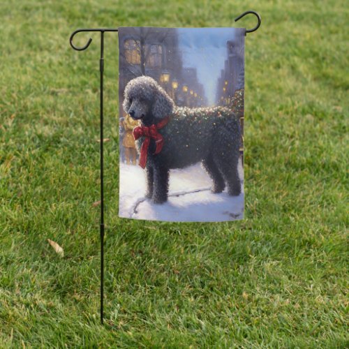 Poodle Christmas Festive Season Garden Flag