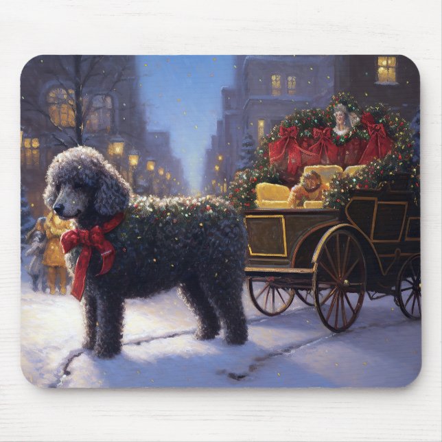 Poodle Christmas Festive Season Mouse Pad (Front)