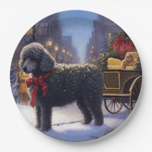 Poodle Christmas Festive Season Paper Plates