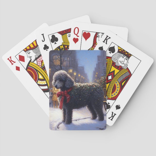 Poodle Christmas Festive Season Poker Cards (Back)