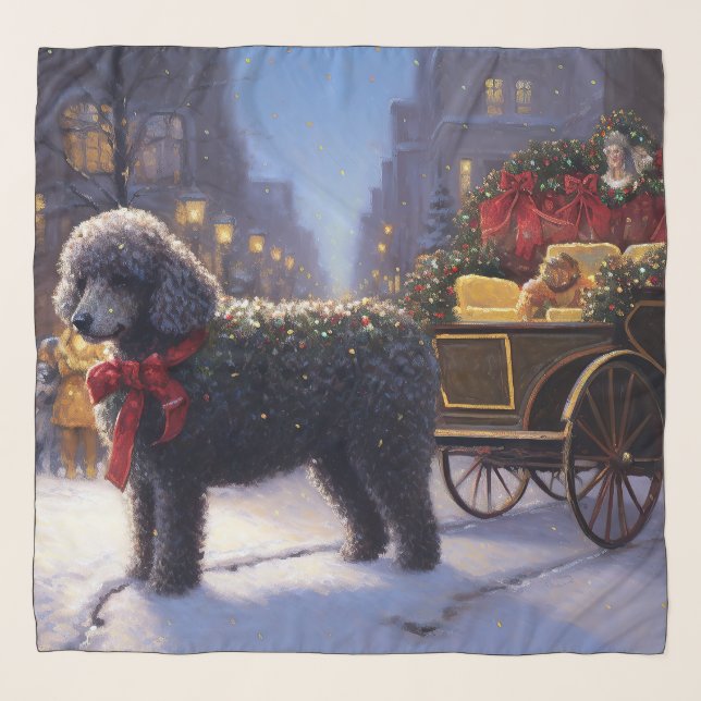 Poodle Christmas Festive Season Scarf (Front)