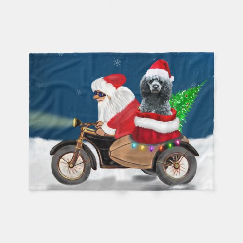 Poodle Christmas Fleece Blanket