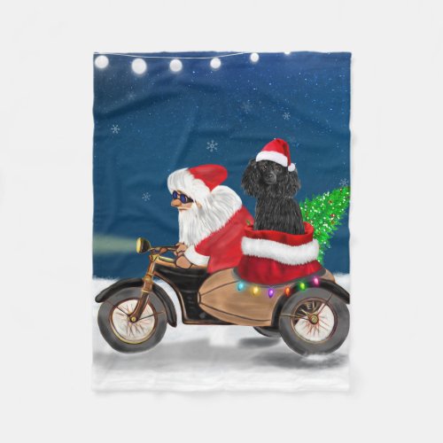 Poodle Christmas Fleece Blanket