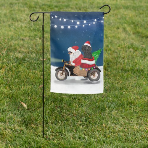 Poodle Christmas Garden Flag