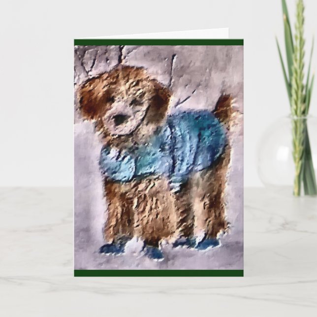 Poodle Christmas Gifts Holiday Card (Front)