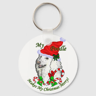 Poodle Christmas Gifts Keychain