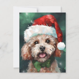 Poodle Christmas Holiday Card
