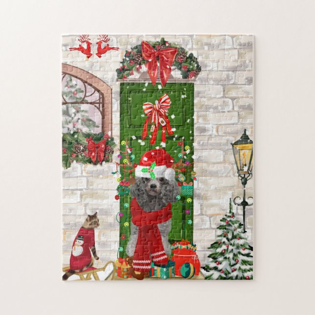 Poodle Christmas Jigsaw Puzzle (Vertical)