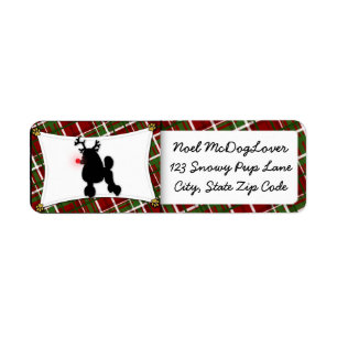 Poodle Christmas Label