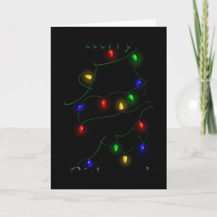 Poodle - Christmas Lights Holiday Card